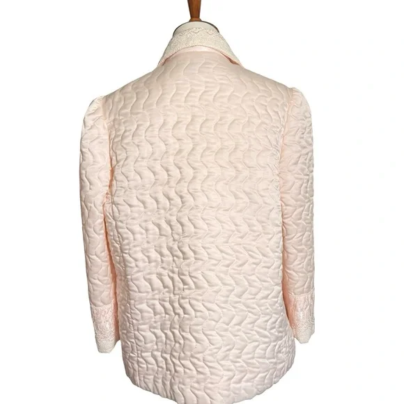 Vintage Christian Dior Quilted Satin Bed Jacket Romantic Coquette Regency - Picture 4 of 13